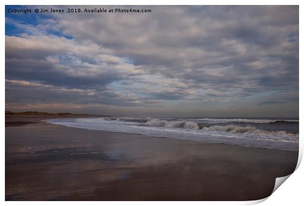 Reflected sky at Druridge Bay Print by Jim Jones