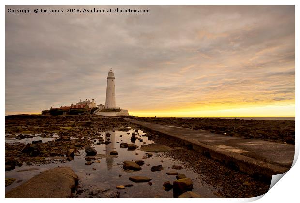 Another sunrise at St Mary's Island Print by Jim Jones