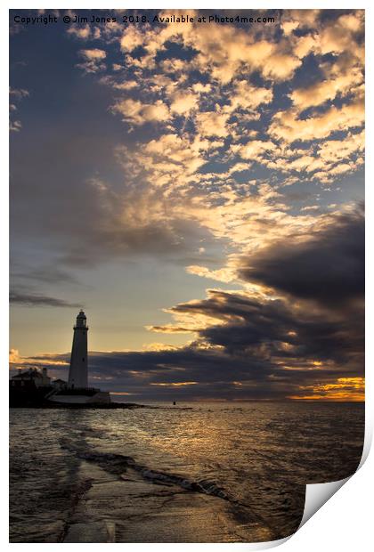 Yet another sunrise at St Mary's Island Print by Jim Jones