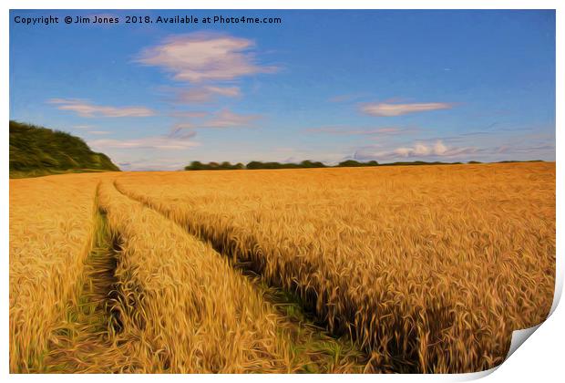Artistic English Wheat Field Print by Jim Jones