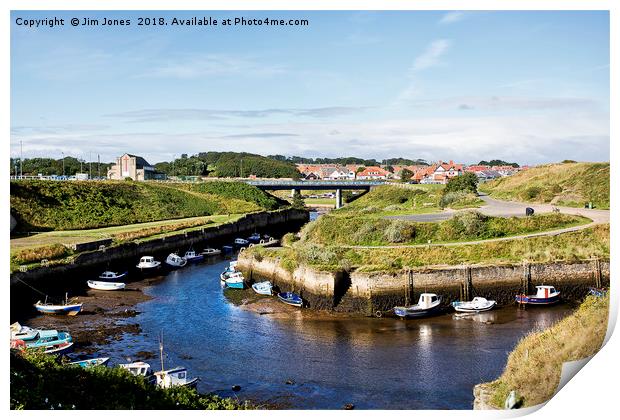 Seaton Sluice harbour in Northumberland Print by Jim Jones