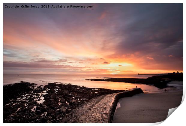 Cullercoats Bay at dawn Print by Jim Jones
