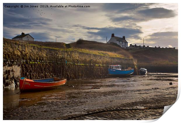 Seaton Sluice harbour in Northumberland Print by Jim Jones