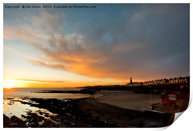 Another daybreak over Cullercoats Bay Print by Jim Jones