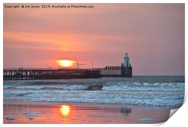 Reflected Northumbrian sunrise Print by Jim Jones