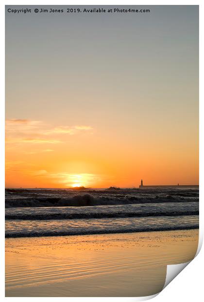 Tynemouth Long Sands Sunrise Print by Jim Jones