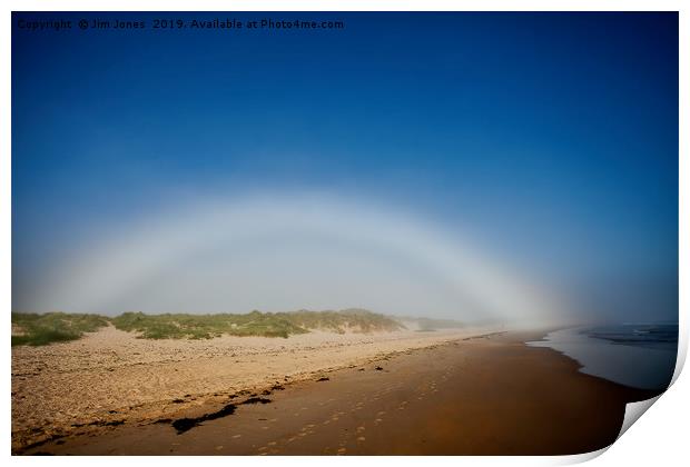 Fogbow at Druridge Bay, Northumberland Print by Jim Jones