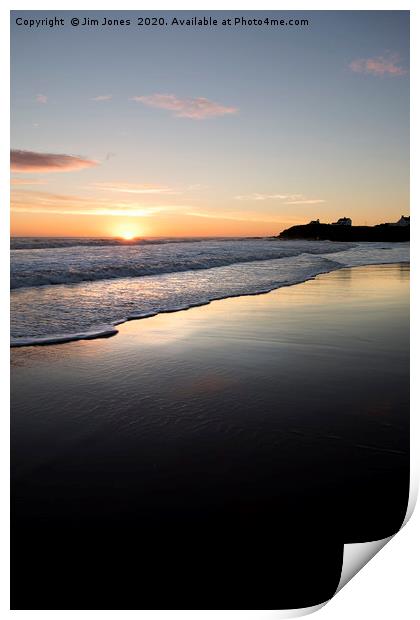 October sunrise on the beach at Blyth Print by Jim Jones