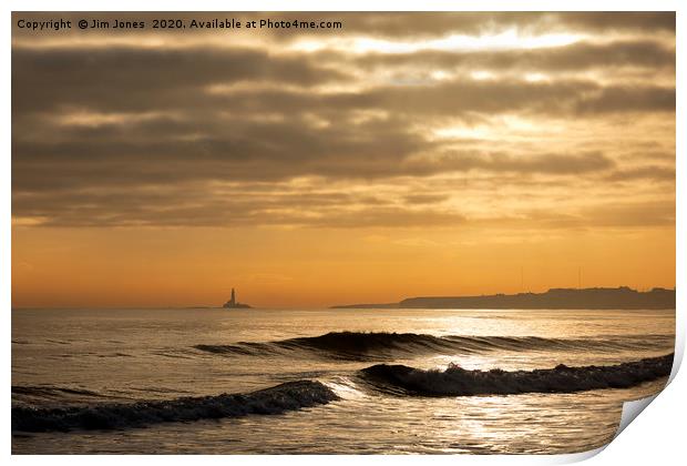 Golden Sky and Silver Sea Print by Jim Jones