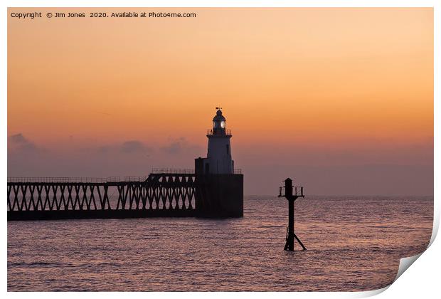 First Dawn of 2020 at the end of the Pier Print by Jim Jones