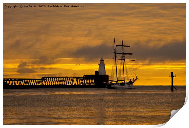 The Flying Dutchman leaving the Port of Blyth Print by Jim Jones