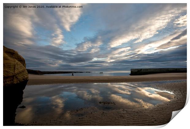 Reflections in Cullercoats Bay Print by Jim Jones