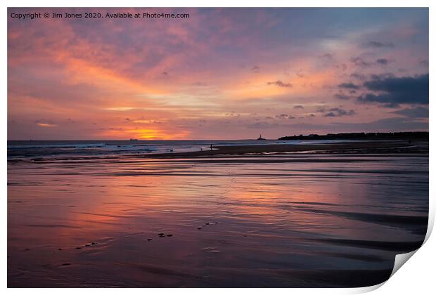 December Dawn on the beach at Blyth Print by Jim Jones