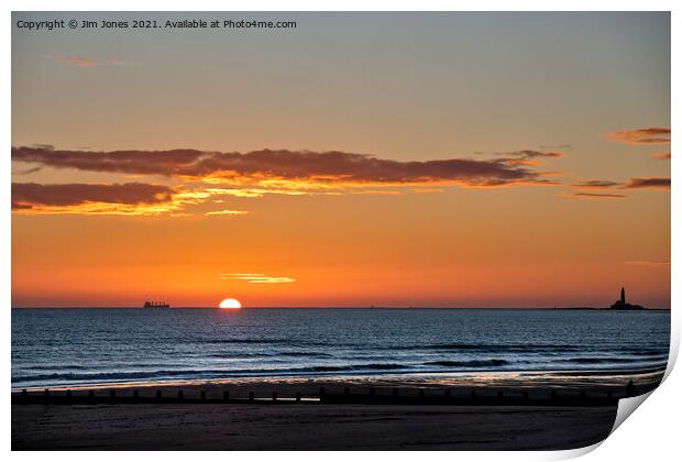 Sunrise over a tranquil North Sea (2) Print by Jim Jones
