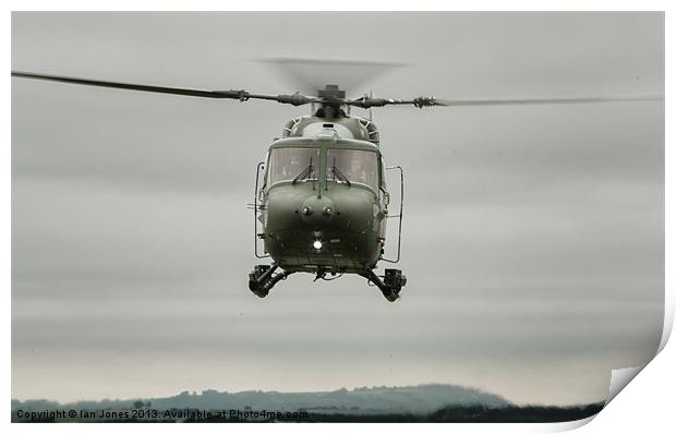 British Army Lynx Helicopter Print by Ian Jones