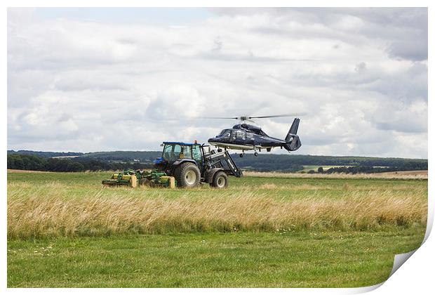 Special services Helicopter meets Tractor Print by Ian Jones
