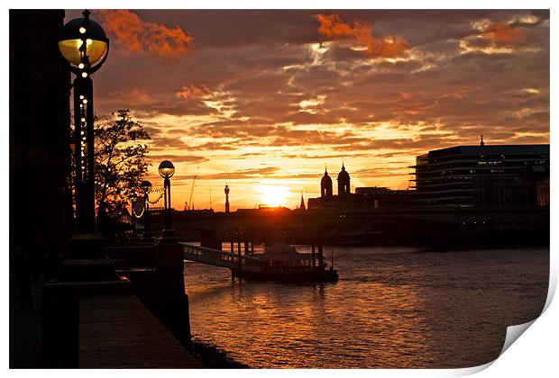 Sunset at Southbank Print by John Wilmshurst