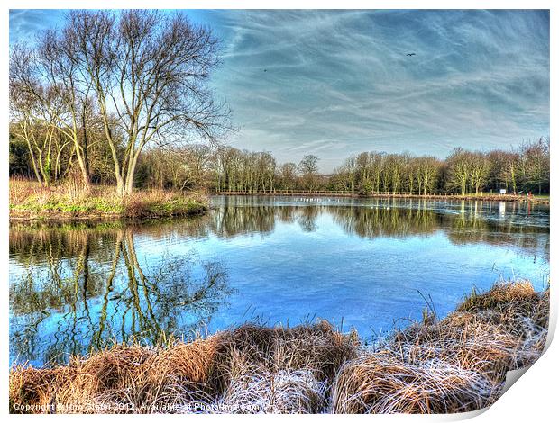 Frosty Capstone Park Print by Kim Slater