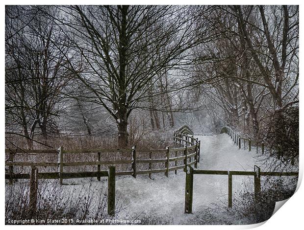 Snowy Meadows Print by Kim Slater