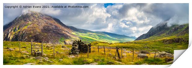 Cwm Idwal Snowdonia  Print by Adrian Evans