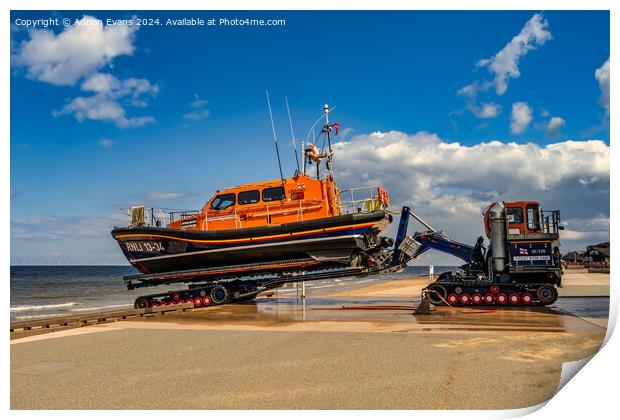 RNLI Lifeboat 13-34 Rhyl Print by Adrian Evans