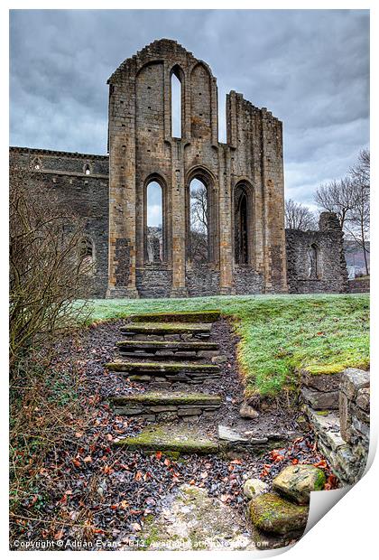 Abbey Steps Print by Adrian Evans