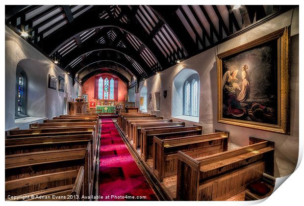 Ancient Welsh Church Print by Adrian Evans