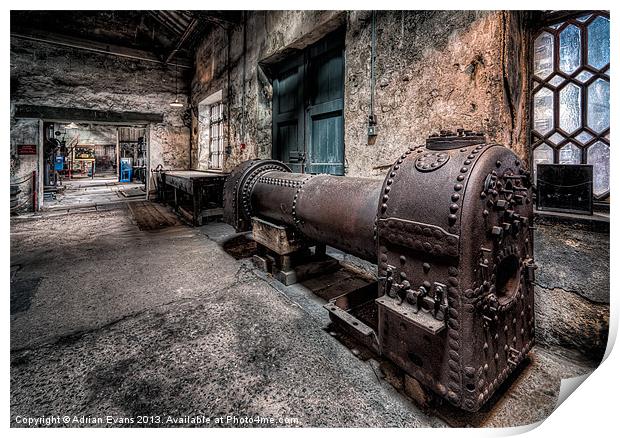 Old Boiler Print by Adrian Evans