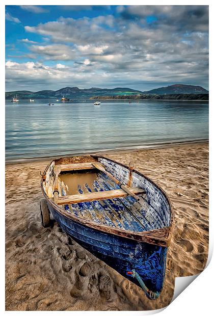 Beach Boat Morfa Nefyn Print by Adrian Evans