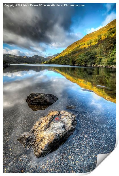 Autumn at Crafnant Lake Wales Print by Adrian Evans