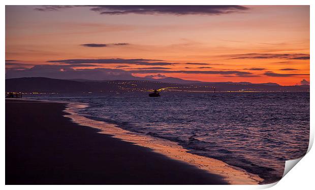Rhyl Beach Sunset Wales Print by Adrian Evans
