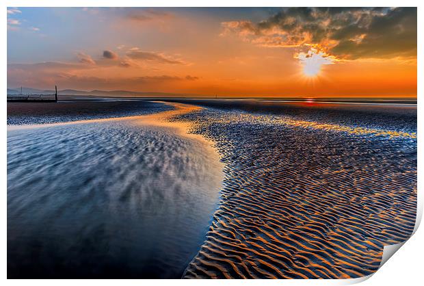 Seashore Sunset Print by Adrian Evans