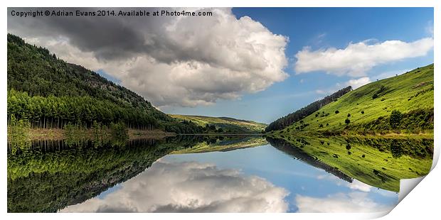 Autumn Reflections Geirionydd Lake Print by Adrian Evans