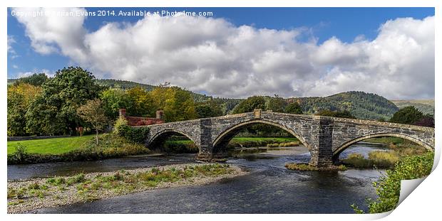 Llanrwst Bridge and Cottage Print by Adrian Evans