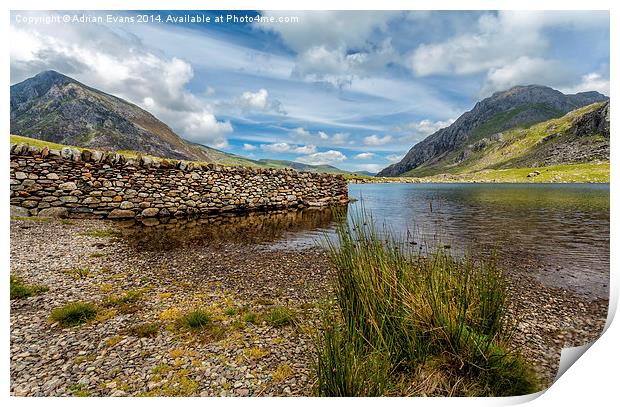 Llyn Idwal Snowdonia Wales Print by Adrian Evans