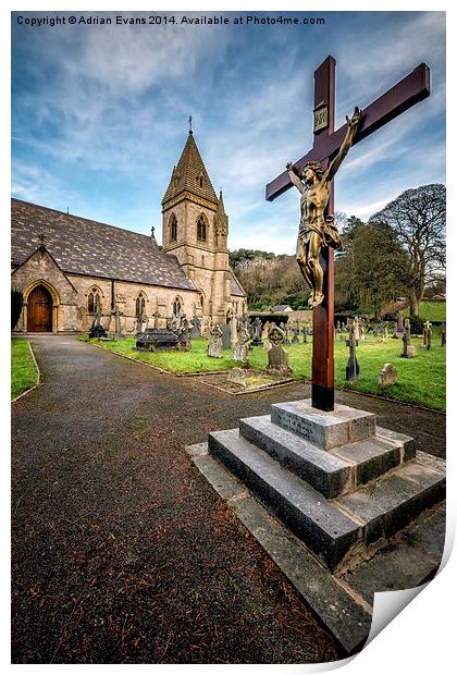 Crucifixion of Jesus Print by Adrian Evans