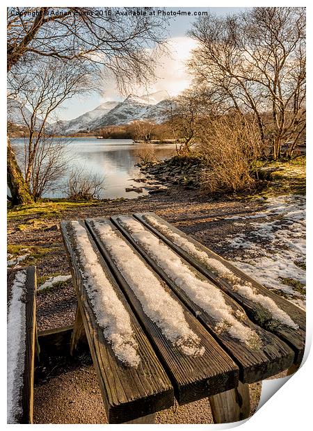 Snowdon And Padarn Lake Llanberis Print by Adrian Evans