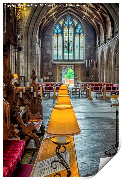 Choir Lamps Print by Adrian Evans