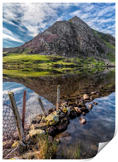Tryfan Reflections Print by Adrian Evans
