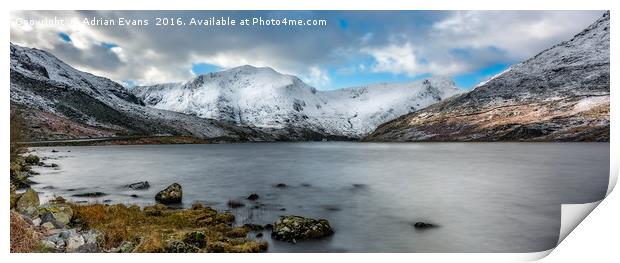 Llyn Ogwen Snowdonia  Print by Adrian Evans