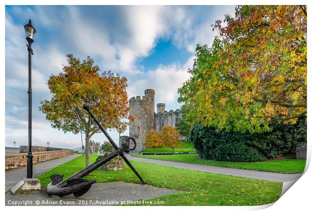 Conwy Castle Autumn Print by Adrian Evans