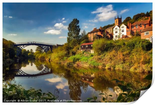 The Iron Bridge Shropshire  Print by Adrian Evans