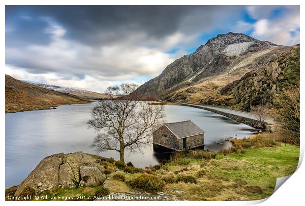 Lake Ogwen Snowdonia Print by Adrian Evans