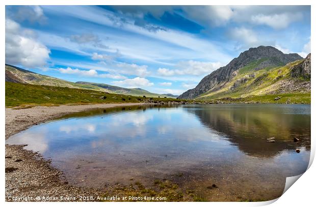 Llyn Idwal Snowdonia Print by Adrian Evans