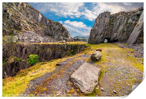 Dinorwic Slate Quarry Snowdonia Print by Adrian Evans