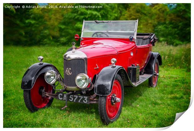 AC Classic Car Print by Adrian Evans