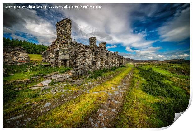 Cottage Ruin Snowdonia Print by Adrian Evans