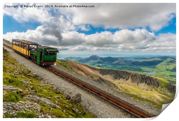 Mountain Railway Snowdonia Print by Adrian Evans