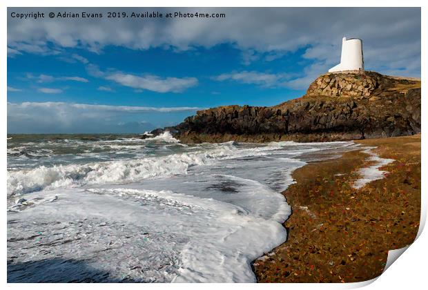 Ty Mawr Lighthouse Llanddwyn Island Print by Adrian Evans