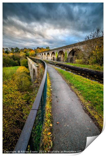 Chirk Aqueduct Wales Print by Adrian Evans